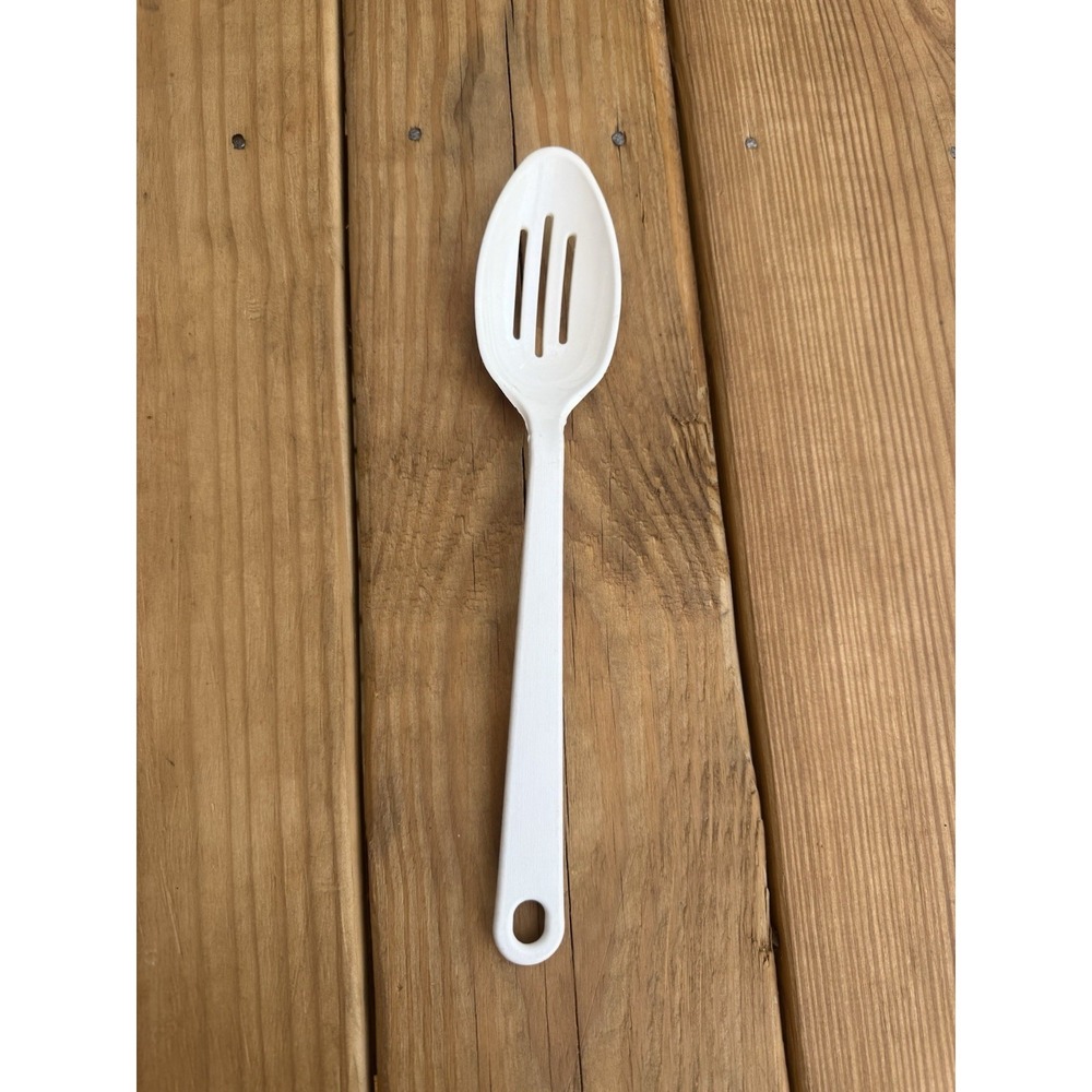 Vintage Almond Beige Taylor Made Products Plastic Nylon Utensil Slotted Spoon
